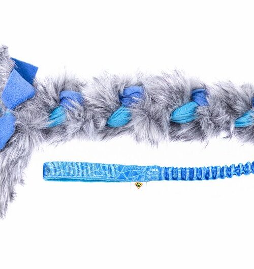 Colorful fur tug toy for dogs - Fleece and fur braided dog toy - Dog's Craft durable dog toy