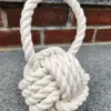 Jumbo Rope Ball // All Natural Cotton Rope Dog Toy - Monkey's Fist Knot - with handle.