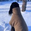 Handmade cappuccino color woolen coat for dog. Warm clothes for large dogs. - Image 2